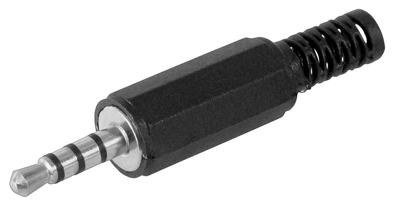 11578 GOOBAY βύσμα 3.5mm 11578, 4 contacts, πλαστικό, μαύρο, 10τμχ - Image 1