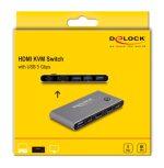 DELOCK HDMI KVM switch 18647 με 4x θύρες USB 5Gbps, 8K/30Hz, γκρι - Image 4