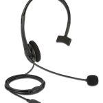 DELOCK headphones με μικρόφωνο 27177, mono, USB, volume control, μαύρα