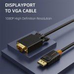 CABLETIME καλώδιο DisplayPort σε VGA CT-04G, 1080p, 3m, μαύρο - Image 4