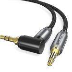 CABLETIME καλώδιο ήχου 3.5mm CT-P11RGN, γωνιακό, AUX, 1m, μαύρο