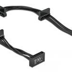DELOCK καλώδιο SATA 15pin σε 4x SATA 15pin 60395, 40cm, μαύρο