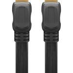 GOOBAY καλώδιο HDMI 2.0 61281, Ethernet, flat, 4K/60Hz 18 Gbps, 5m, μαύρο