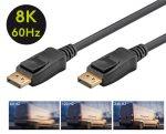 GOOBAY καλώδιο DisplayPort 61698, 8K/60Hz, 32.4 Gbps, 3m, μαύρο - Image 2