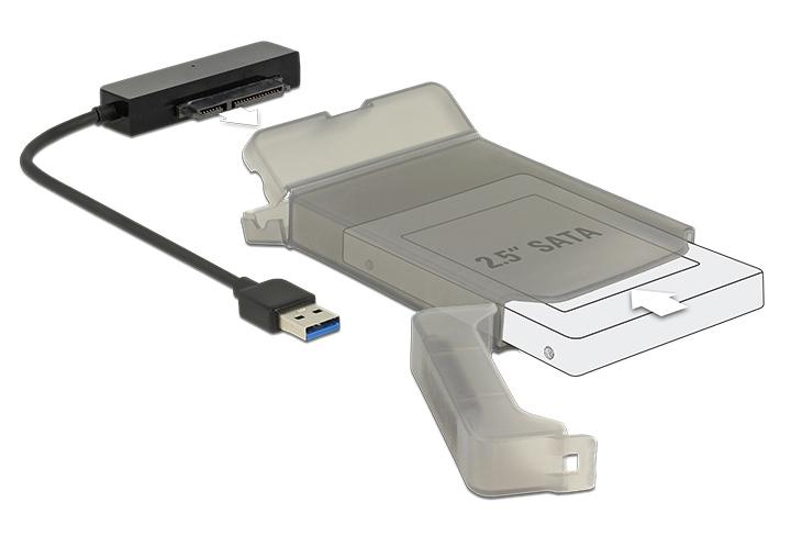62742 DELOCK αντάπτορας USB σε SATA 62742 με θήκη για 2.5" HDD/SSD, 6Gbps - Image 1