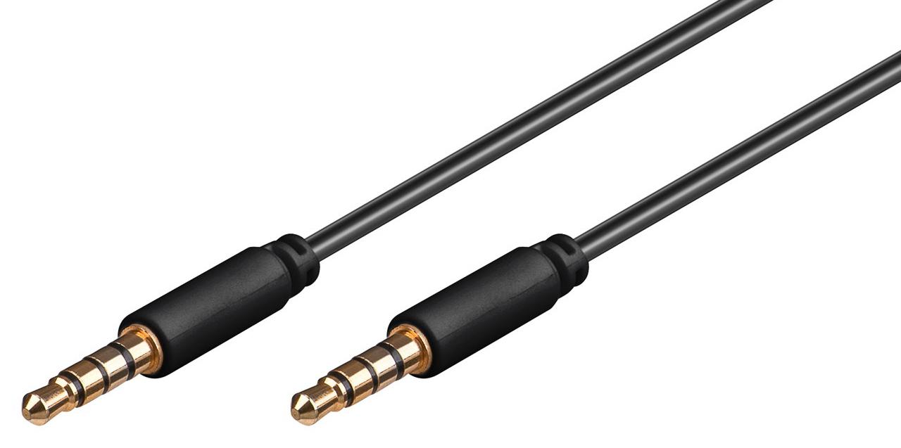 63832 GOOBAY καλώδιο ήχου 3.5mm 63832, 4 pin stereo, copper, 3m, μαύρο - Image 1