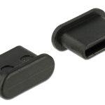DELOCK κάλυμμα προστασίας για θύρα USB-C 64014, μαύρο, 10τμχ