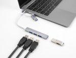 DELOCK USB hub 64214, 4x θυρών, 5Gbps, USB & USB-C σύνδεση, γκρι - Image 2