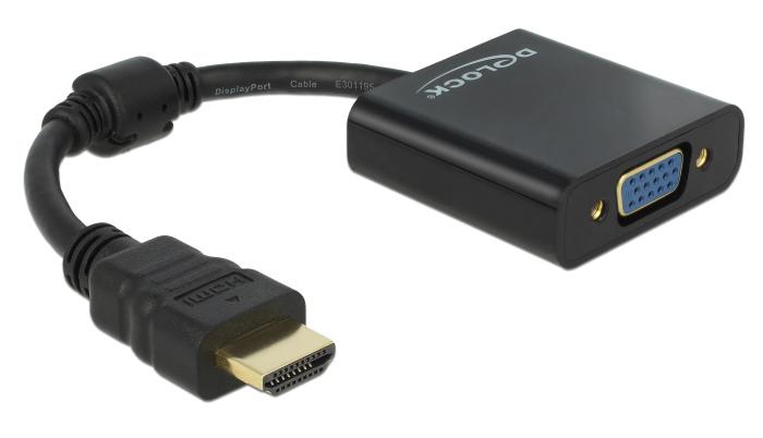 65512 DELOCK αντάπτορας HDMI σε VGA 65512, 1080p, μαύρος - Image 1