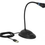 DELOCK μικρόφωνο με βάση και mute button 65871, USB, 1.7m, μαύρο