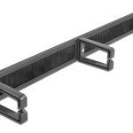 DELOCK cable management 66488, 19"/1U rack, 3x γάντζοι & βούρτσα, μαύρο