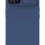 NILLKIN θήκη CamShield Silky Silicone για iPhone 15 Plus, μπλε