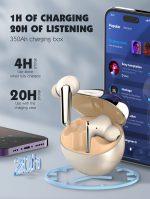 LDNIO earphones με θήκη φόρτισης T01, True Wireless, HiFi, Φ10mm, χρυσά - Image 4