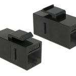 DELOCK Keystone module RJ45 86381, θηλυκό σε θηλυκό, Cat 6 UTP, μαύρο