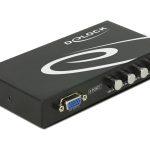 DELOCK VGA switch 87635, 4 σε 1, 1080p, bidirectional, μαύρο