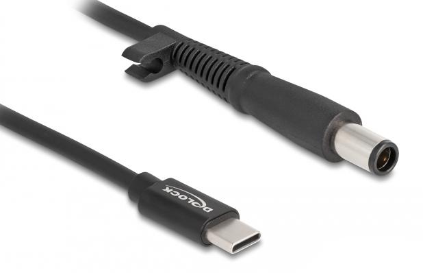87972 DELOCK καλώδιο τροφοδοσίας 87972, USB-C σε HP 7.4x5.0mm, 1.5m, μαύρο - Image 1