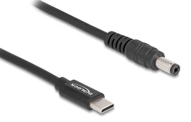 87977 DELOCK καλώδιο τροφοδοσίας 87977, USB-C σε 5.5x2.1mm, 1.5m, μαύρο - Image 1