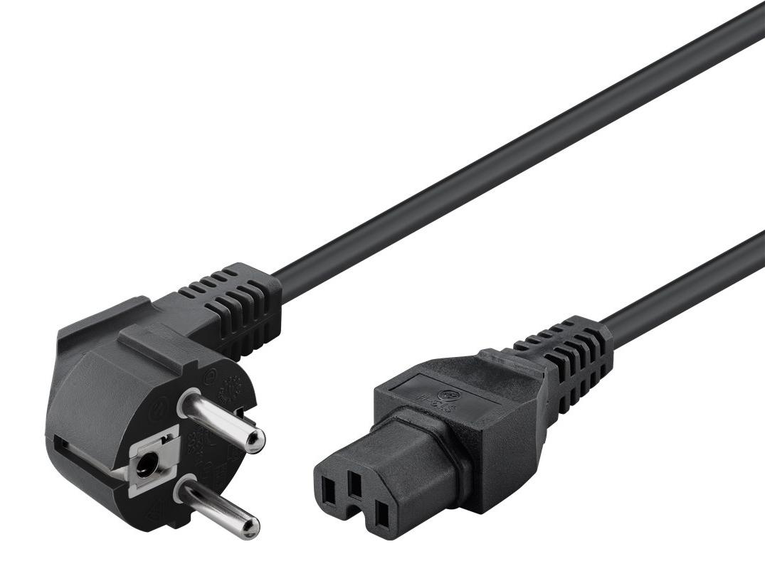 93277-1 GOOBAY καλώδιο τροφοδοσίας 93277, γωνιακό, 0.75mm², 2m, μαύρο - Image 1