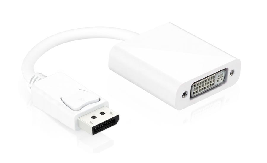 CAB-DP005 POWERTECH αντάπτορας DisplayPort σε DVI 24+5 CAB-DP005, 0.20m, λευκός - Image 1