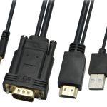 POWERTECH καλώδιο HDMI & USB σε VGA & 3.5mm CAB-H111, 1080p, 5m, μαύρο