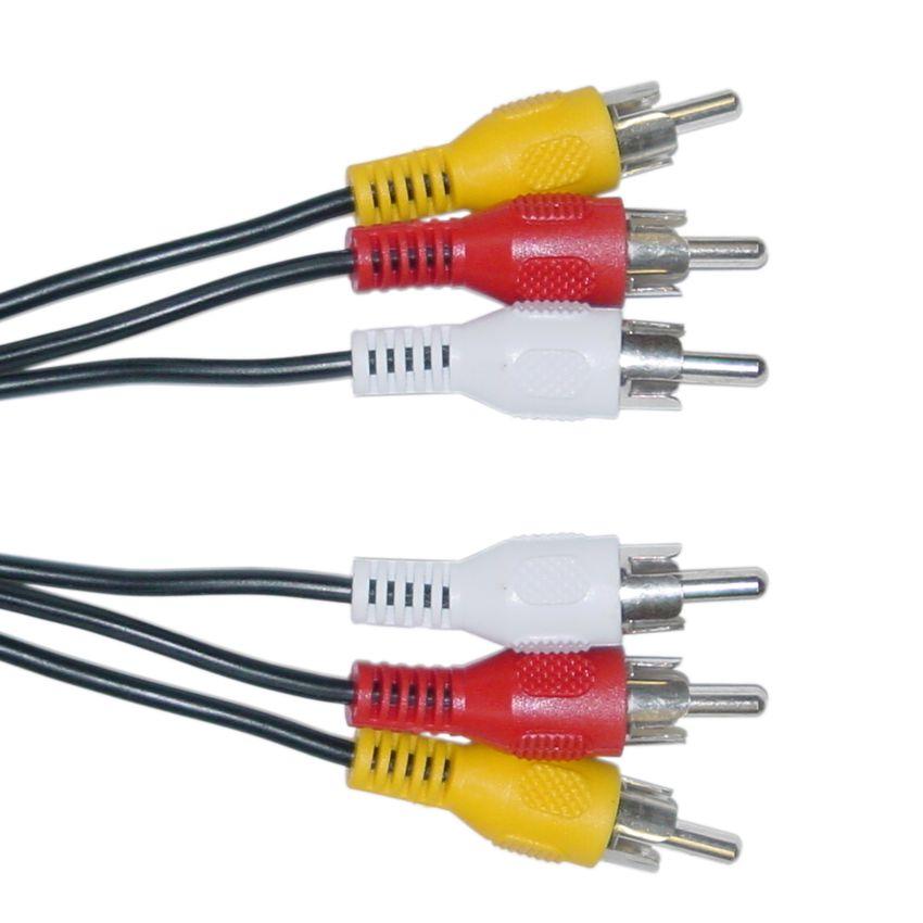 CAB-R005 POWERTECH καλώδιο 3x RCA σε 3x RCA CAB-R005, 3m, μαύρο - Image 1