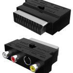 POWERTECH αντάπτορας SCART σε audio/video & S-Video CAB-S011, μαύρος