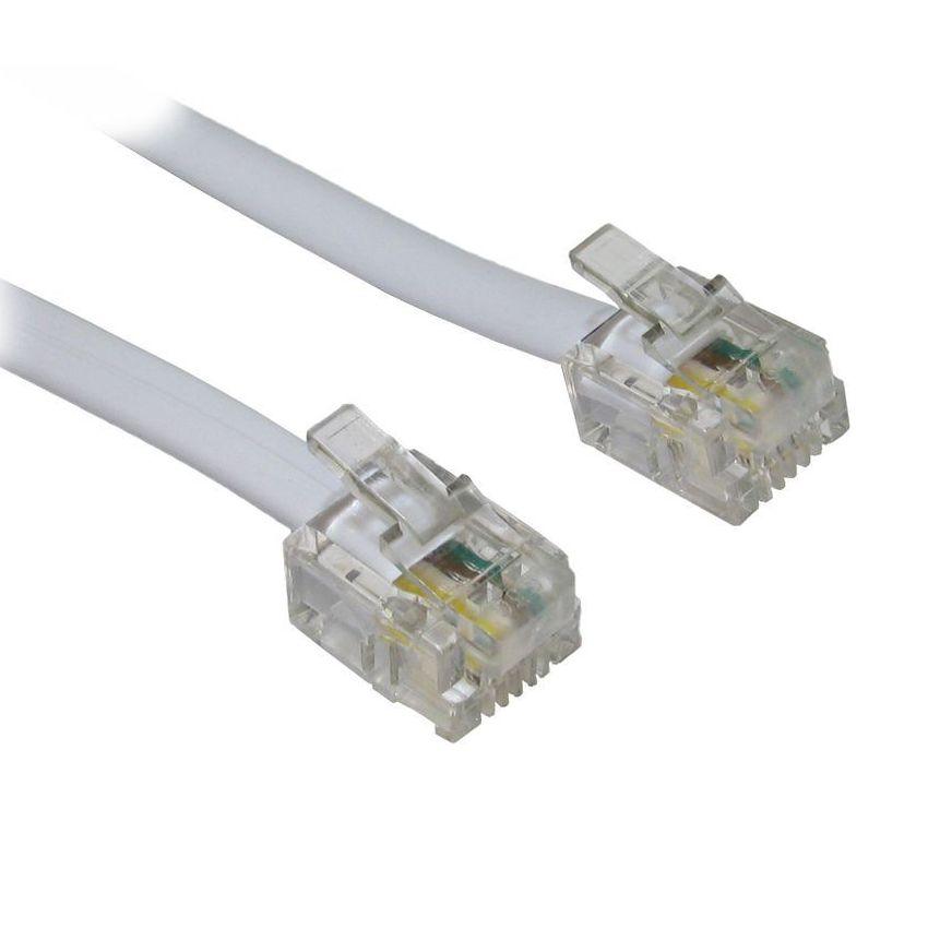 CAB-T028 POWERTECH καλώδιο τηλεφώνου CAB-T028 RJ11 6P4C, CCA, 20m, λευκό - Image 1