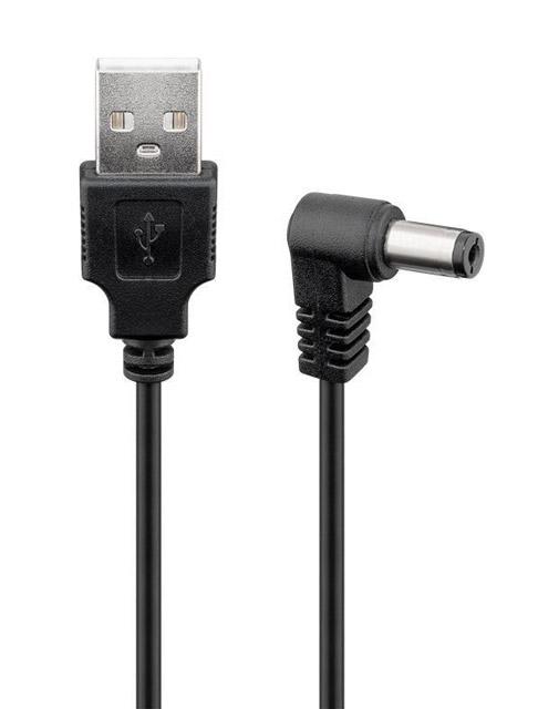CAB-U120 POWERTECH καλώδιο USB σε DC 5.5x2.1mm CAB-U120, copper, 1.5m, μαύρο - Image 1