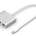 POWERTECH docking station CAB-UC004, 3 θυρών, USB-C σύνδεση, ασημί