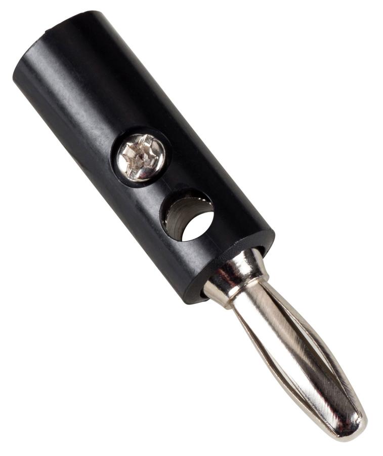 CAB-V038 POWERTECH βύσμα μπανάνα plug CAB-V038, αρσενικό, 4.5mm, μαύρο, 4τμχ - Image 1