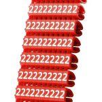 POWERTECH Clip αρίθμησης καλωδίου Νο 2, Red, 10τεμ.