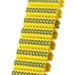 POWERTECH Clip αρίθμησης καλωδίου γράμμα C, Yellow, 10τεμ.