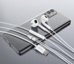 CELEBRAT earphones με μικρόφωνο E400, USB-C σύνδεση, Φ14mm, 1.2m, λευκά - Image 2