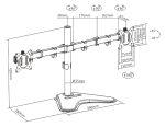 BRATECK βάση γραφείου για 2x οθόνες LDT66-T024, 17-32", έως 9kg - Image 5
