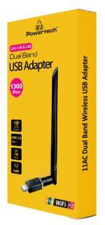 POWERTECH ασύρματος USB αντάπτορας δικτύου PT-1132, 1300Mbps, 2.4/5GHz - Image 4