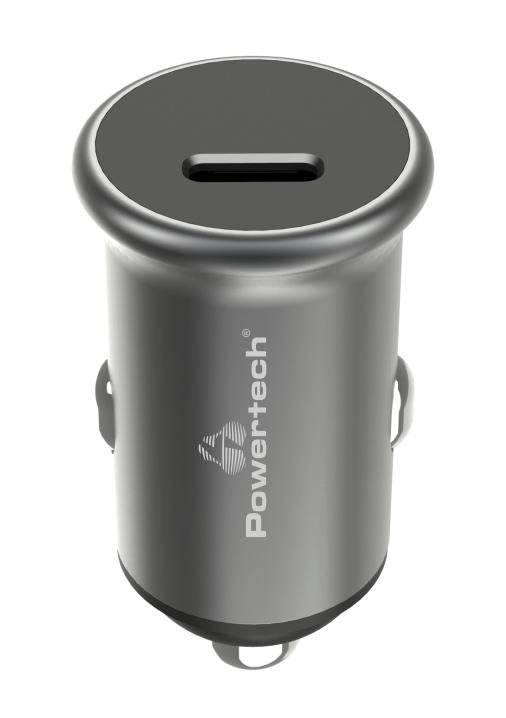 PT-1147 POWERTECH φορτιστής αυτοκινήτου PT-1147, USB-C, 30W PD, γκρι - Image 1