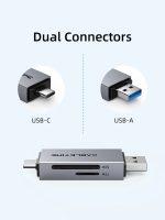 CABLETIME card reader CT-ACSD3-AG, SD/micro SD, USB/USB-C, 5Gbps, γκρι - Image 4