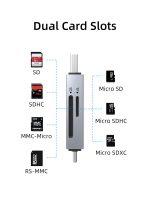 CABLETIME card reader CT-ACSD3-AG, SD/micro SD, USB/USB-C, 5Gbps, γκρι - Image 5