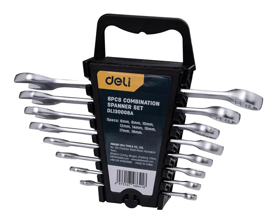 DL130008A DELI σετ γερμανοπολύγωνα κλειδιά DL130008A, 6-19mm, 8τμχ - Image 1