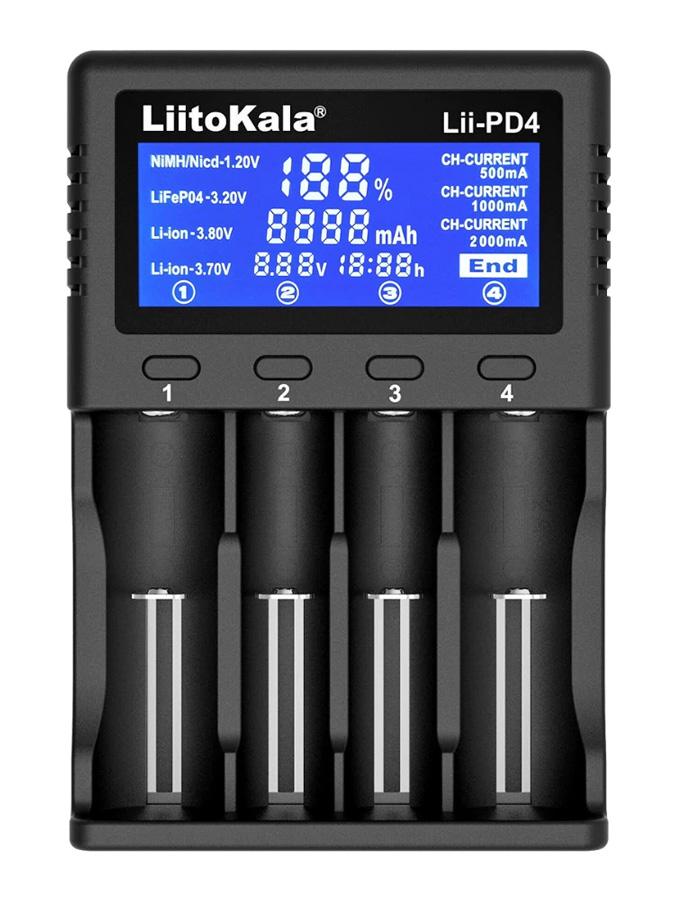 LII-PD4 LIITOKALA φορτιστής LII-PD4 για μπαταρίες NiMH/CD, Li-Ion, IMR, 4 slots - Image 1