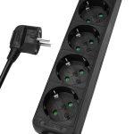 POWERTECH πολύπριζο PT-870, 5x schuko, 16A, 1,5m, μαύρο