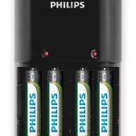 PHILIPS φορτιστής μπαταριών AA & AΑΑ NiMH SCB1450NB με 4x AAA, μαύρος