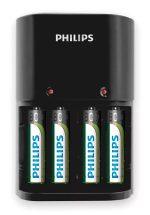 PHILIPS φορτιστής μπαταριών AA & AΑΑ NiMH SCB1450NB με 4x AAA, μαύρος