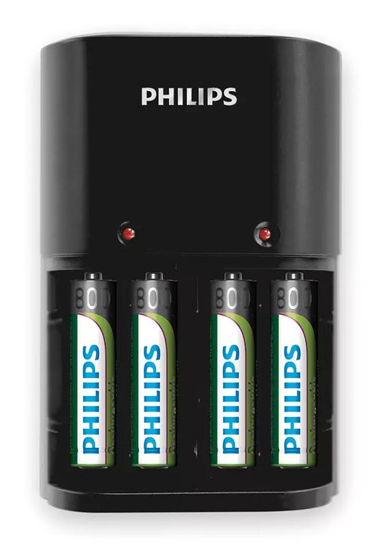 SCB1450NB-12 PHILIPS φορτιστής μπαταριών AA & AΑΑ NiMH SCB1450NB με 4x AAA, μαύρος - Image 1