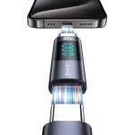 USAMS αντάπτορας USB-C US-SJ682 με οθόνη, 100W, γκρι - Image 3