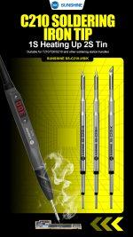 SUNSHINE soldering iron tip SS-C210 τύπου I, για T210, 80mm - Image 2