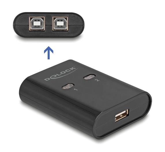 11503-DE DELOCK USB Type B switch 11503, 2 σε 1, μαύρο - Image 1