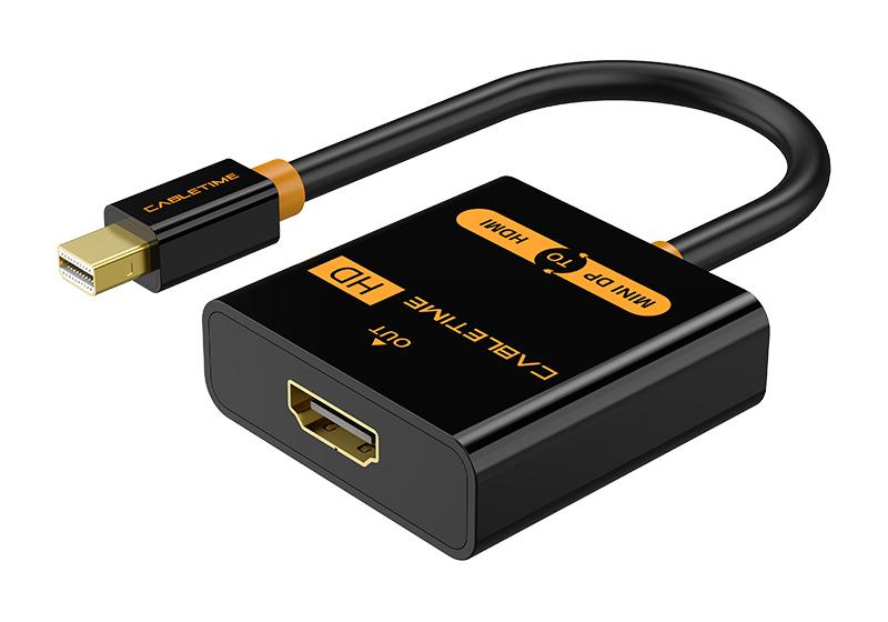 5210131109014 CABLETIME αντάπτορας mini DisplayPort σε HDMI CT-AV589-02G, 1080p, μαύρος - Image 1