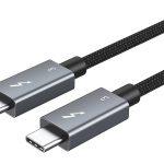 CABLETIME καλώδιο USB-C σε USB-C CT-C160-U31-TB3, 100W, 40Gbps, 4K/60Hz, 0.5m, μαύρο
