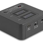 DELOCK docking station για M.2 NVMe SSD 64300, 2 θέσεων, 20Gbps, clone/erase function, μαύρο